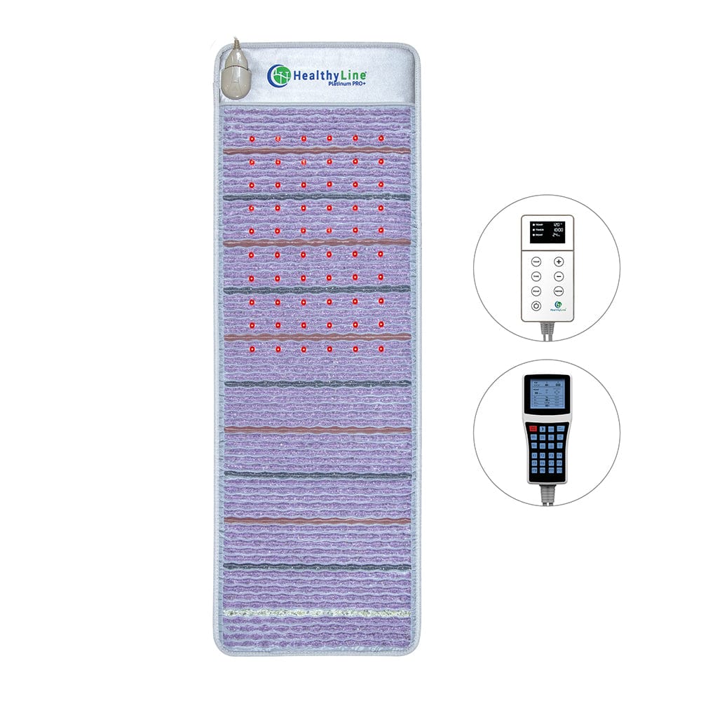 Healthy Line Massage Stone Warmers Platinum Mat Full Short 6024 with 30 Photon LED and advanced PEMF
