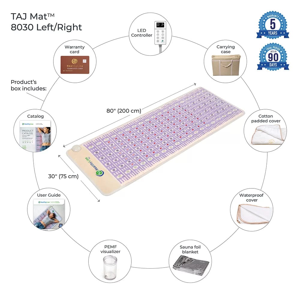 Healthy Line Massage Stone Warmers TAJ-Mat™ Large 8030 Firm - Photon PEMF (Right/Standard) Inframat Pro®