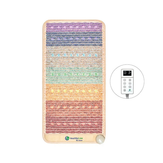 Healthy Line Massage Stone Warmers "Rainbow Chakra Mat™ Small 4020 Firm - Photon PEMF Inframat Pro® 3rd Edition"